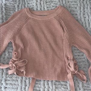 Charlotte Russe pink sweater with side ties